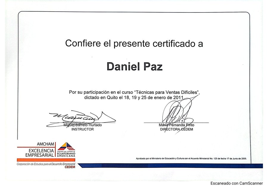 Certificado Técnicas para Ventas Difíciles